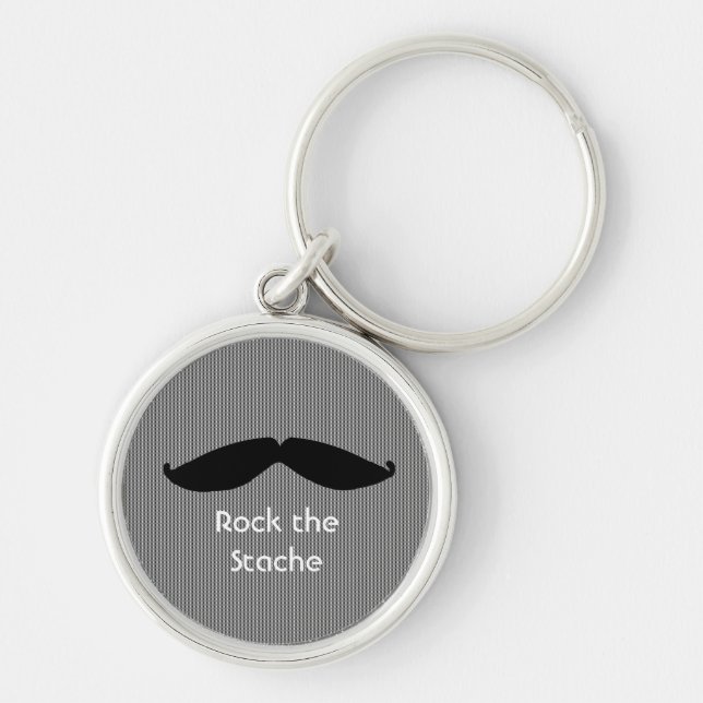 Moustache with Cute Saying Key Ring (Front)
