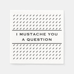 Moustache You A Question Mod Stripe Napkin