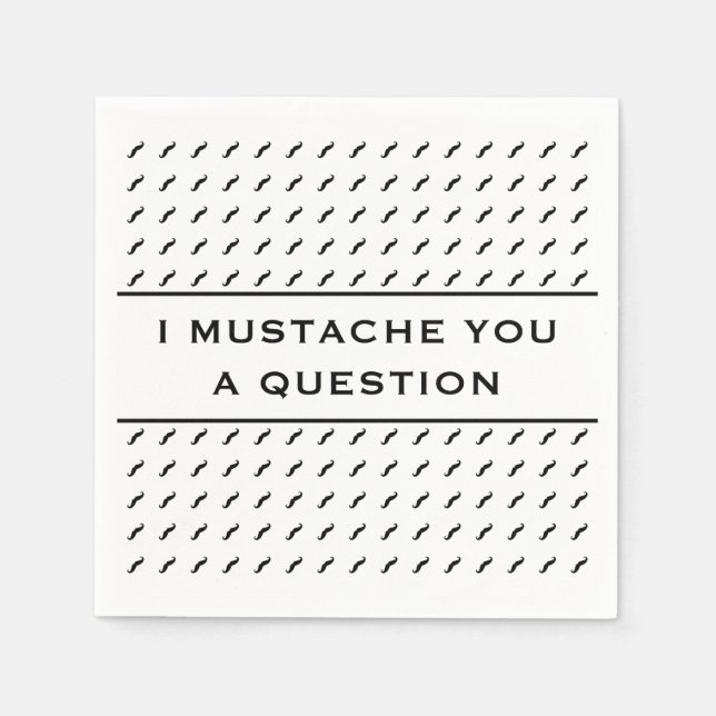 Moustache You A Question Mod Stripe Napkin (Front)