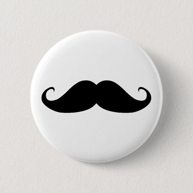 Moustache You Why? 6 Cm Round Badge (Front)