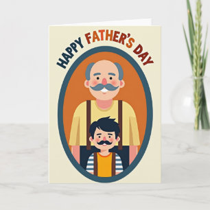 Moustached Fathers Day Art Card