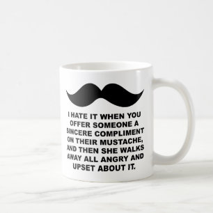 Moustached Woman Funny Mug