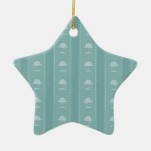 Moustaches and Hats Ceramic Tree Decoration
