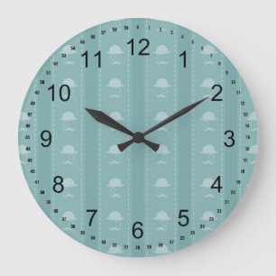 Moustaches and Hats Large Clock