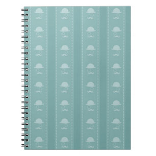 Moustaches and Hats Spiral Notebook