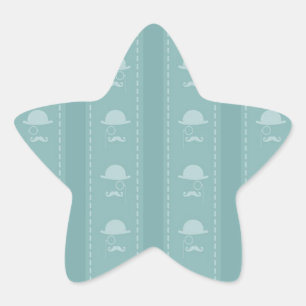Moustaches and Hats Star Sticker