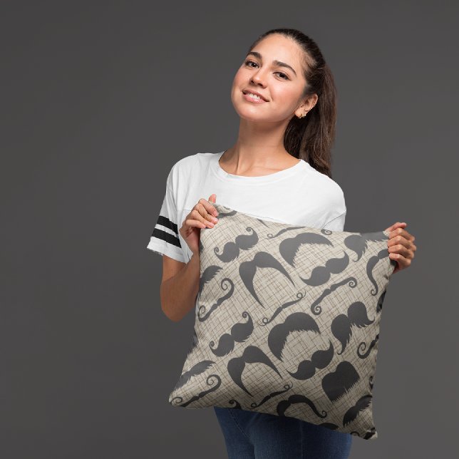Moustaches Decorative Throw Pillow (Creator Uploaded)