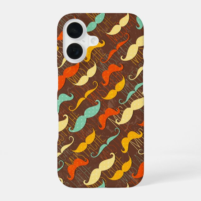 Moustaches iPhone 16 Case (Back)