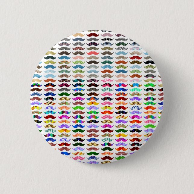 moustaches pattern is funny 6 cm round badge (Front)