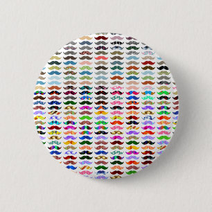 moustaches pattern is funny 6 cm round badge