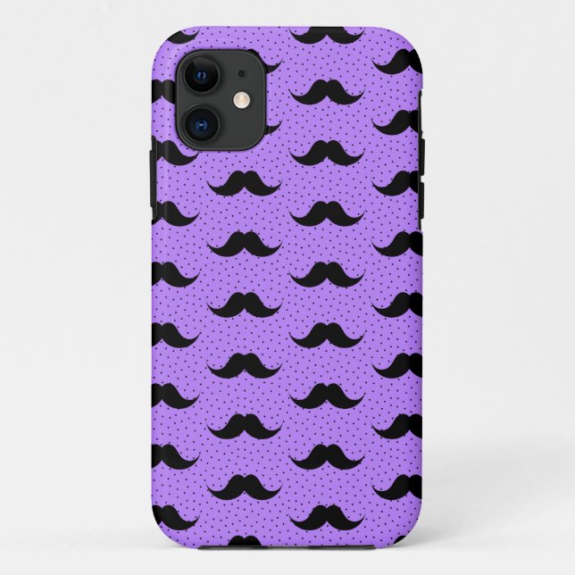 Moustaches Pattern Lilac Case-Mate iPhone Case (Back)
