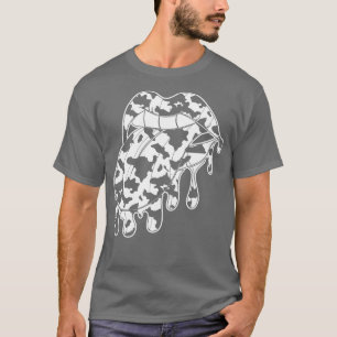 Mouth Cow Print Lips Animal Cow Pattern T-Shirt