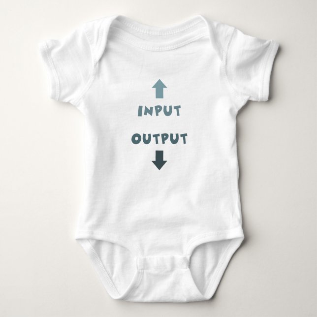 Mouth Input and butt Output of a baby Baby Bodysuit (Front)