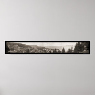 Mouth of Columbia River Astoria, Oregon Photo 1914 Poster