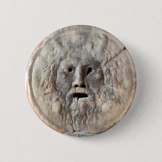 Mouth of Truth - La Bocca della Verità, Rome Italy 6 Cm Round Badge