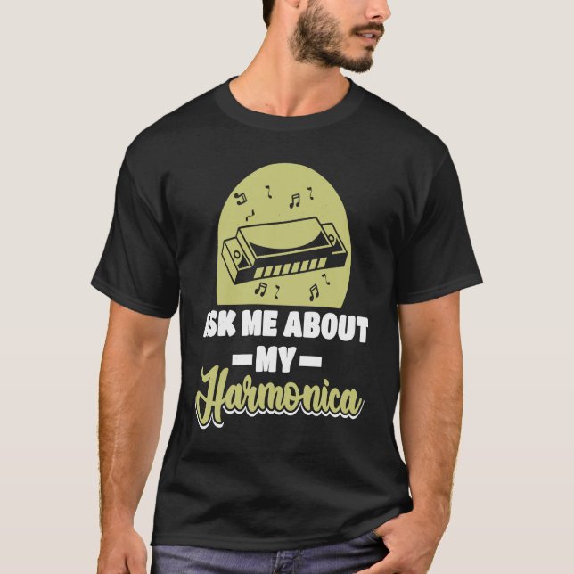 Mouth Organ Harmonica Player T-Shirt (Front)