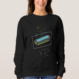 Mouth Organ I Harmonica Player I Retro Vintage Har Sweatshirt
