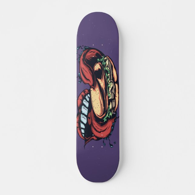 Mouth tongue and hamburger skateboard (Front)