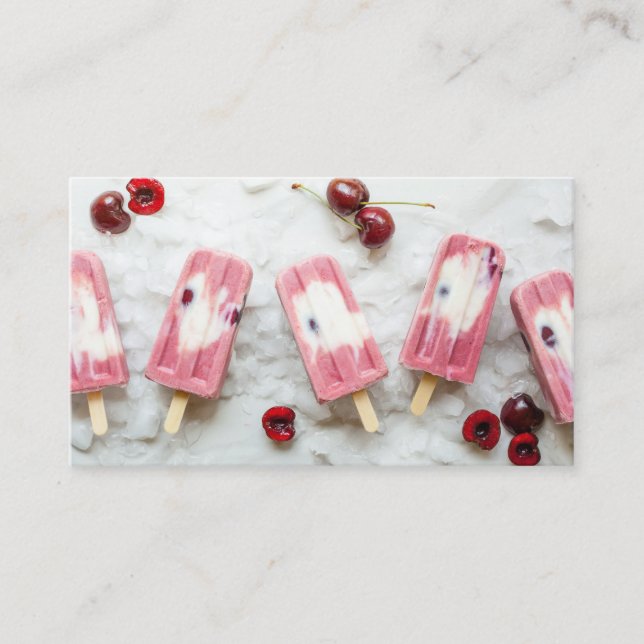 Mouth-Watering Cherry Ice Cream Business Card (Front)