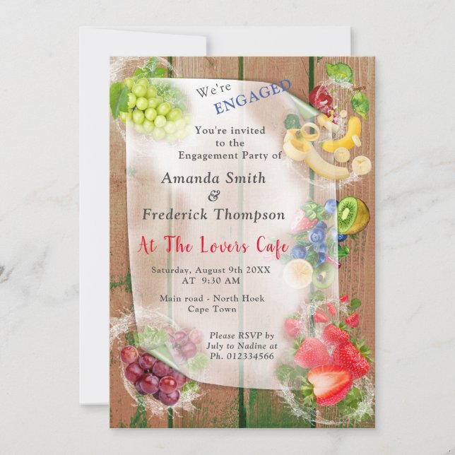 Mouth-watering Tropical Fruits Invitation (Front)