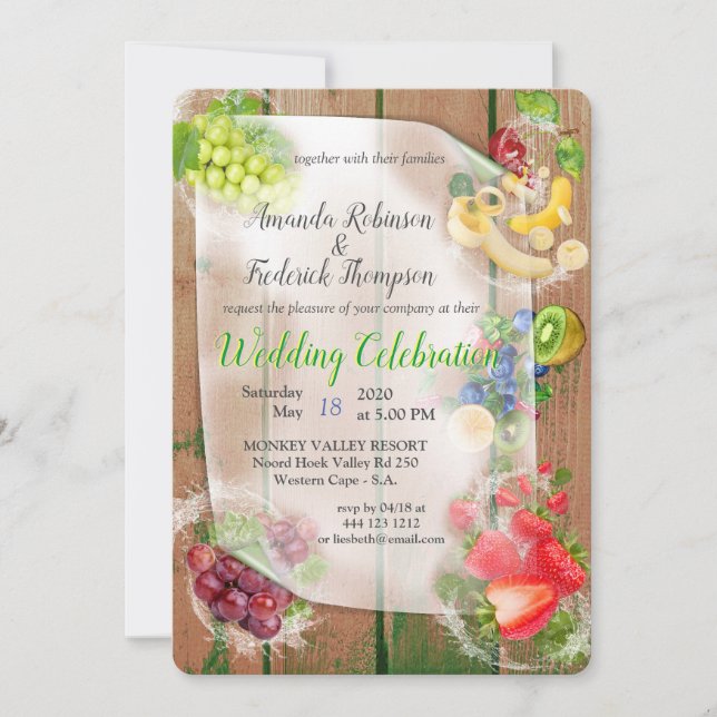 Mouth-watering Tropical Fruits Invitation (Front)