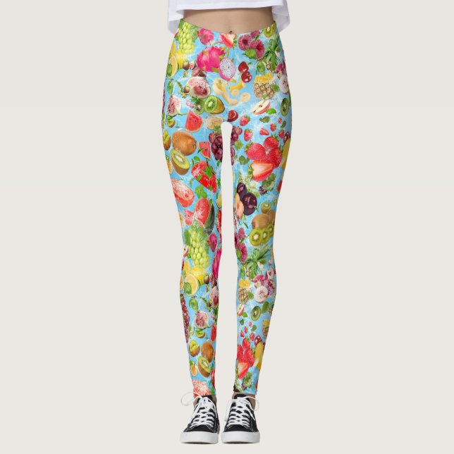 Mouth-watering Tropical Fruits Leggings (Front)