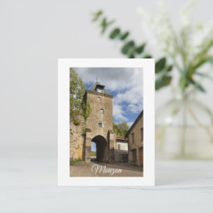 Mouzon Mediaeval Gatehouse, France Holiday Postcard