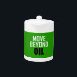 Move Beyond Oil<br><div class="desc">It's a finite resource. Burning it is not good for the planet. And we're hooked on it,  drunk on it. Renewable energies are here and CAN work. Put this on your car to show the world that you're smart enough to know we need to move beyond oil.</div>