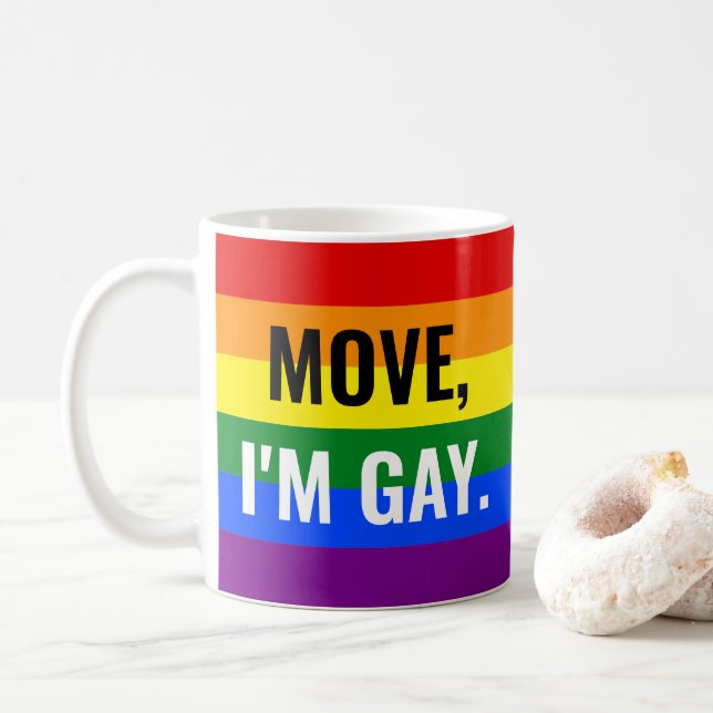 Move I'm Gay Rainbow Mug (With Donut)