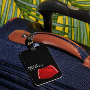 Move It Side To Side Red Athletic Shorts Luggage Tag