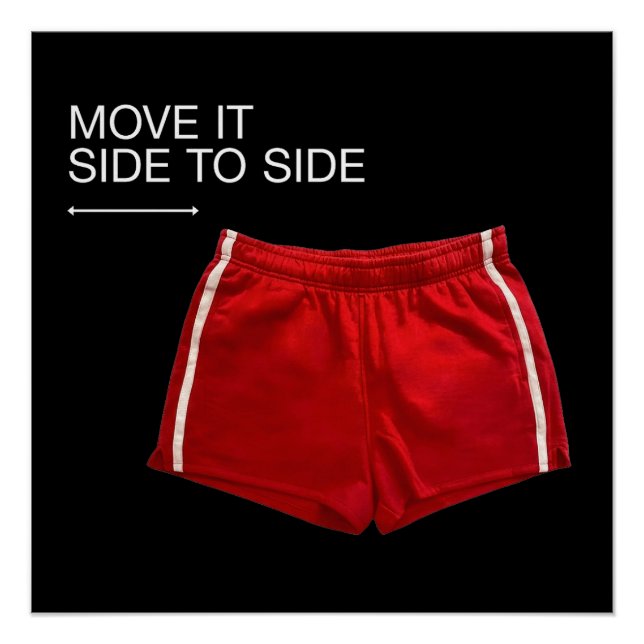 Move It Side To Side Red Athletic Shorts Poster (Front)