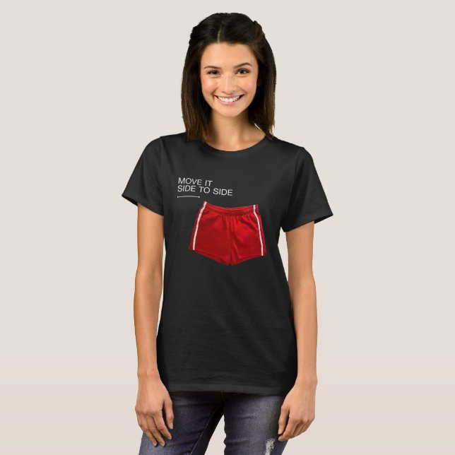 Move It Side To Side Red Athletic Shorts T-Shirt (Front Full)