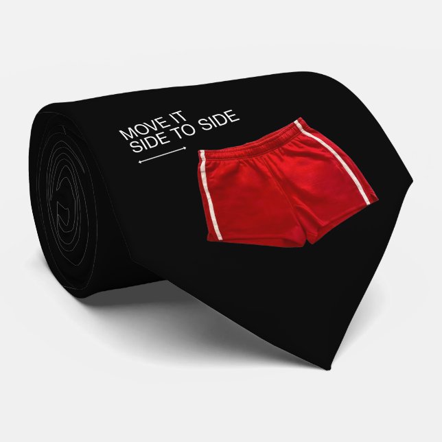 Move It Side To Side Red Athletic Shorts Tie (Rolled)