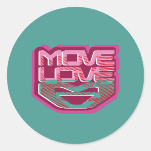 MOVE LOVE BY MASANSER CLASSIC ROUND STICKER