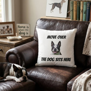 Move Over The Dog Sits Here Funny Custom Dog Cushion