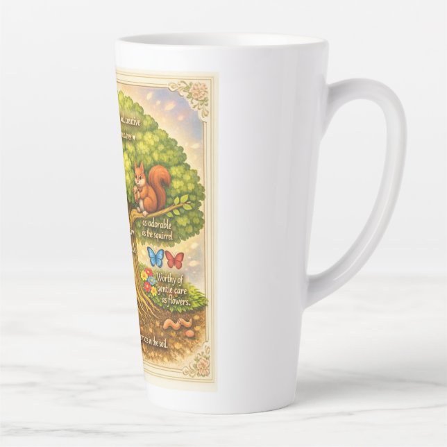 move throughout the day steadily inducing joy latte mug (Right)