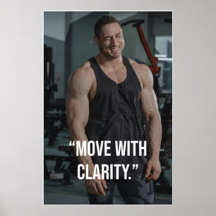 Move With Clarity Fitness Quote Poster