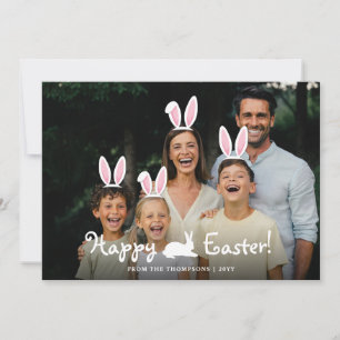 Moveable Bunny Ears Graphic Overlay Photo Easter Card