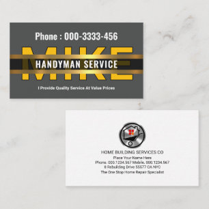 Moveable Gold Handyman Lines Business Card