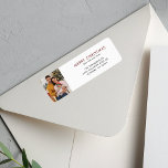 Moved Christmas Photo Moving Return Address<br><div class="desc">Tis the season of good cheer,  spread the joys of Christmas and the news about your move with this modern family photo return address label template. Easily add your photo and your new address details by clicking the "Personalise" button.</div>