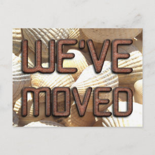 Moved, New Address Shells Stone Bricks Typography Announcement Postcard