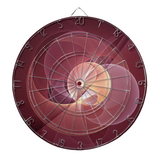 Movement Abstract Modern Wine Red Pink Fractal Art Dartboard (Front)