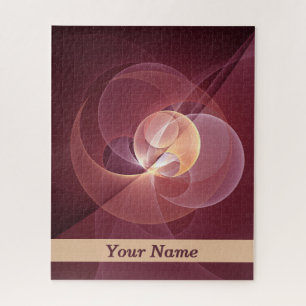 Movement Abstract Wine Red Pink Fractal Art Name Jigsaw Puzzle