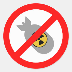 Movement for Peace STOP! NO NUCLEAR BOMB! Classic Round Sticker