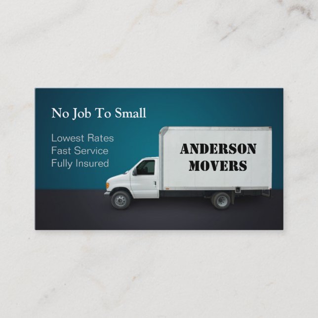 Mover or Moving Company Business Card (Front)
