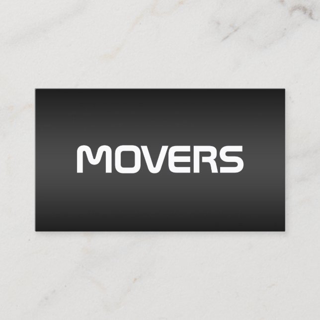 Movers Black Business Card (Front)