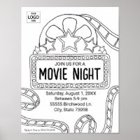 Movie Art Invite Colouring Art Worksheet Activity