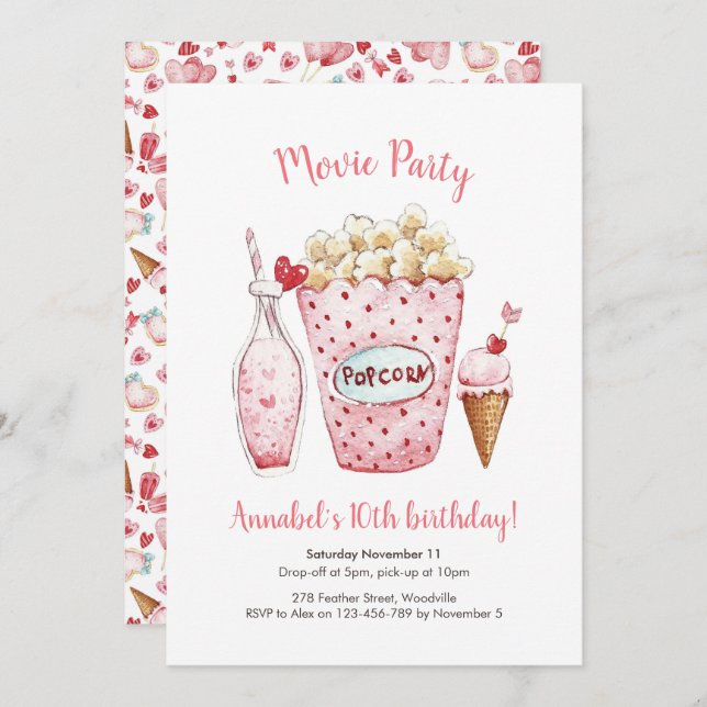 Movie Birthday Invitation (Front/Back)