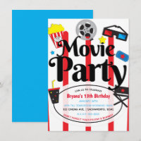 Movie Birthday Party Cinema Event Invitation