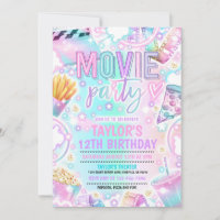 Movie Birthday Party Pastel Rainbow Movie Party